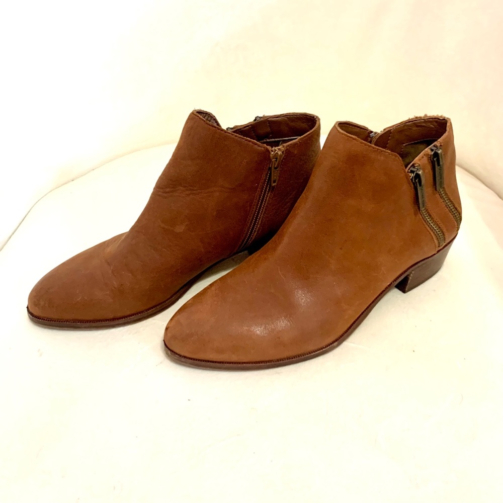 GIANNI BINI Brown Leather Zip Booties - Picture 4 of 9